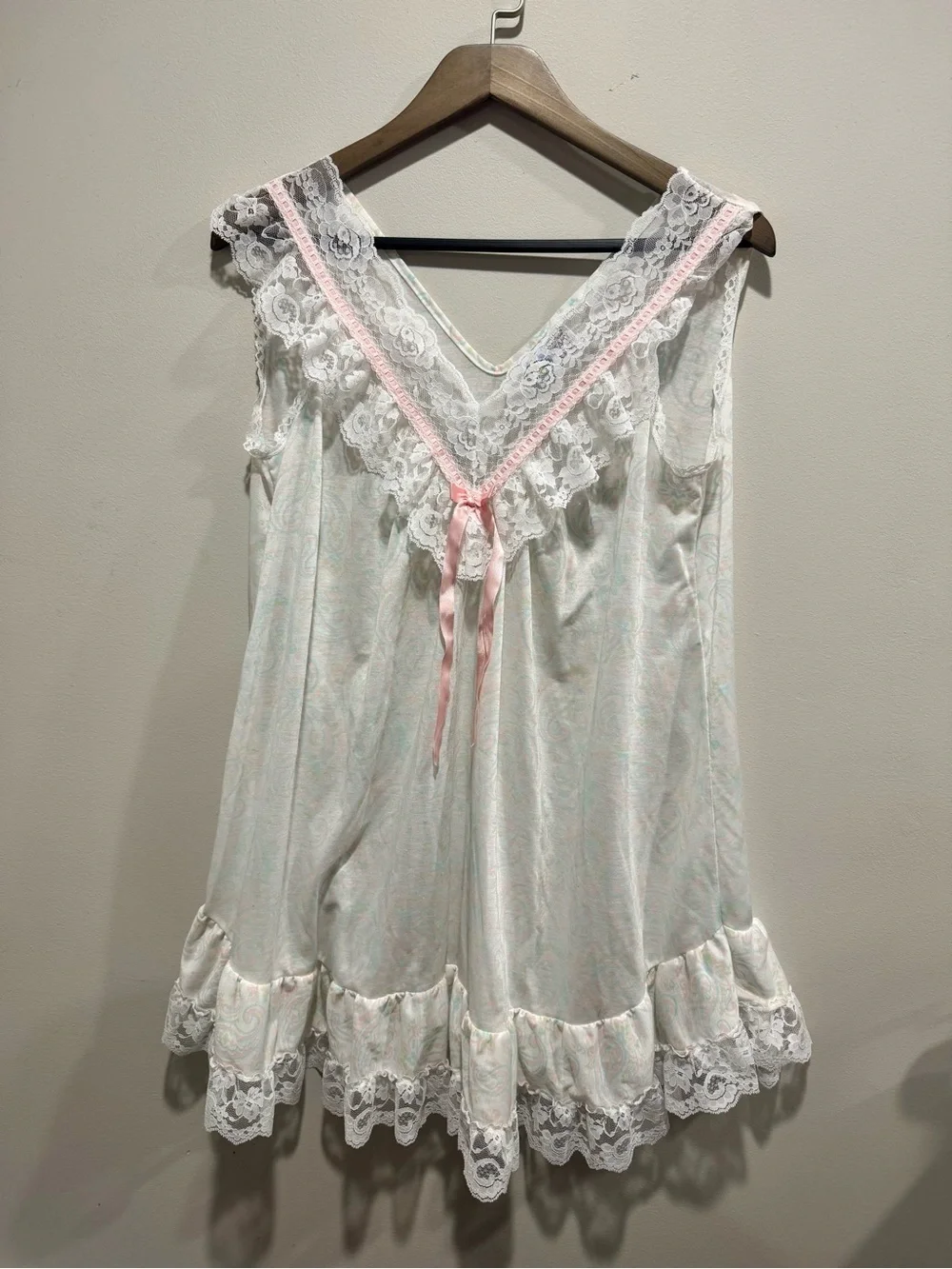 Vintage Dreamy Details Paisley Lace Nightgown Cottagecore